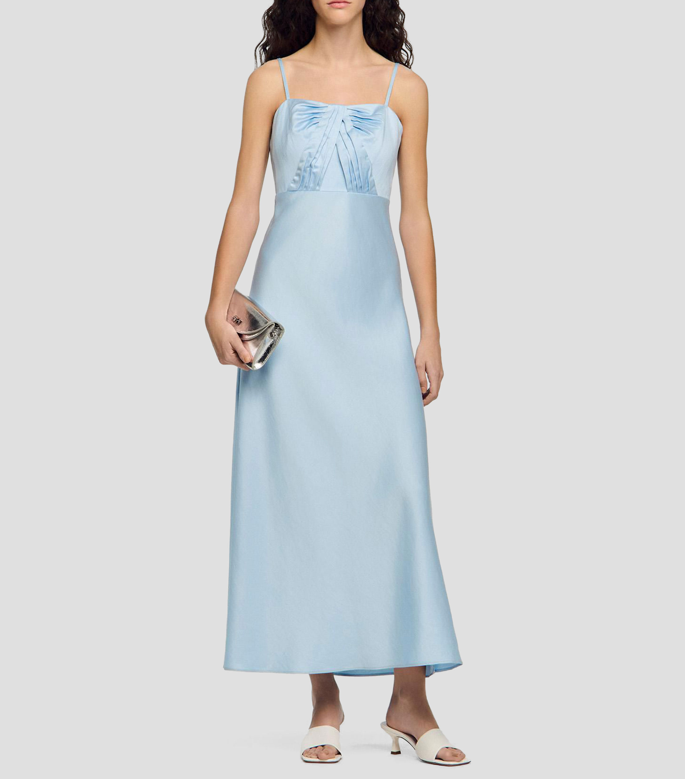 Vestido largo liso Mujer